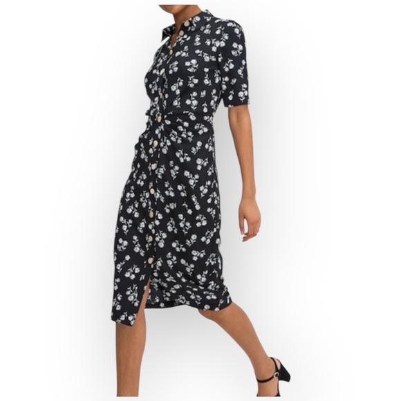 kate spade Dresses & Skirts - NWOT $348 Kate Spade Dandelion Floral Shirtdress Women’s Size 00 Black/White